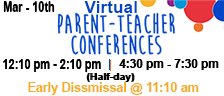 Virtual Parent-Teacher Conferences - (Half-day) - Afternoon 